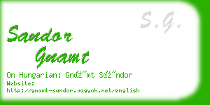 sandor gnamt business card